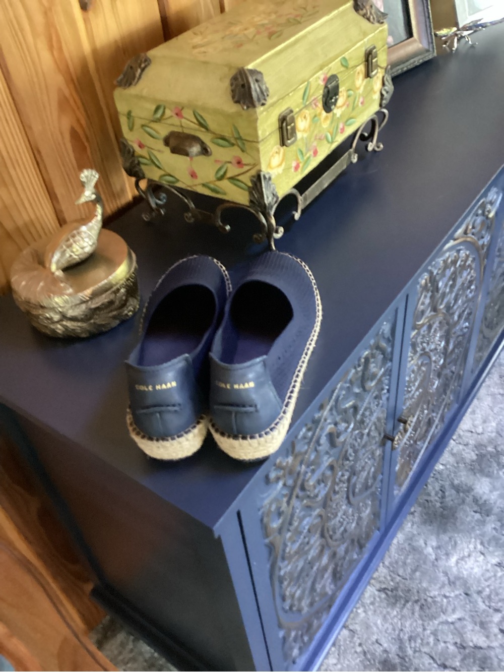 Cole Haan Navy Blue Espadrille Slip-On Flats